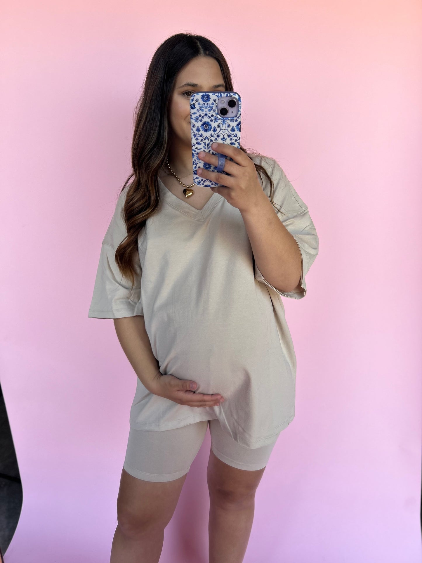 Blair Biker Shorts Set - Sand