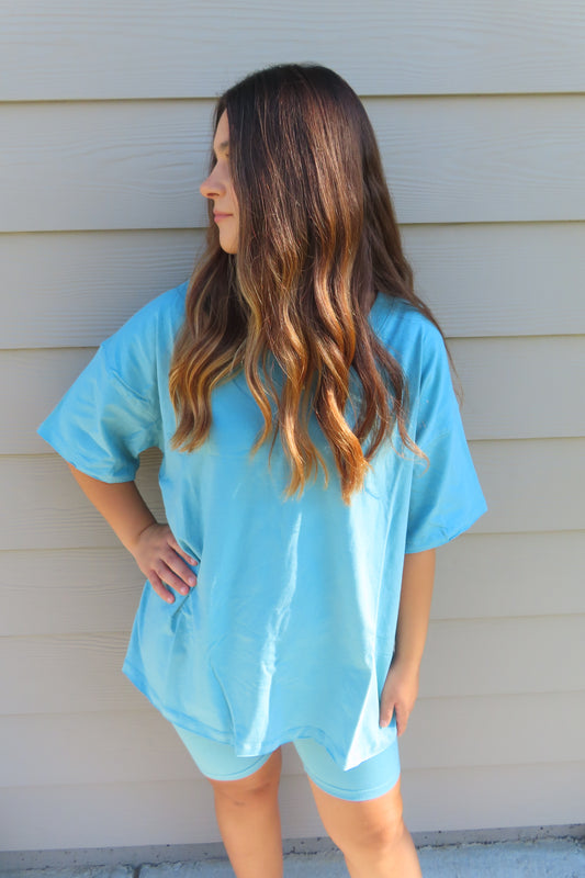 On The Go Biker Shorts Set - Teal