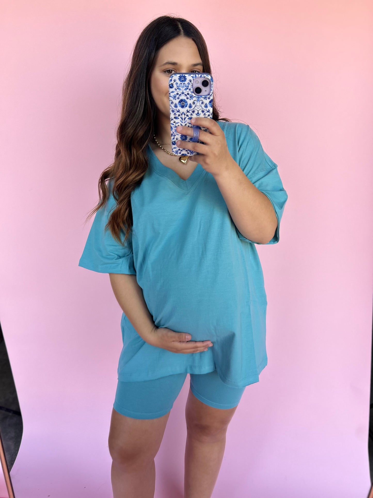 Blair Biker Shorts Set - Teal