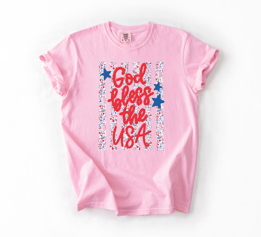 Floral God Bless The USA Tee | 2 colors