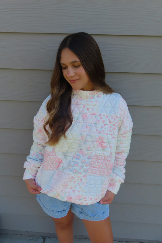 Spring Floral Mockneck