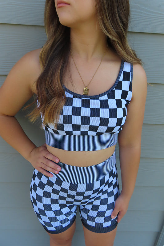 Black Checkmate Biker Set