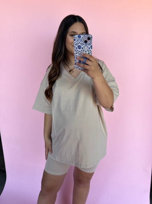 Blair Biker Shorts Set - Sand