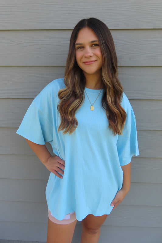 Sky Oversized Mineral Wash Tee