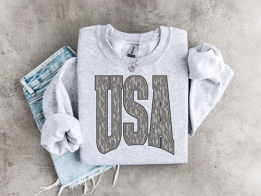 Camo USA Ash Crewneck