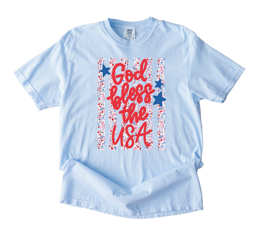 Floral God Bless The USA Tee | 2 colors